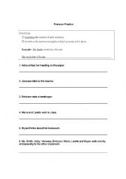 English Worksheet: Pronoun Practice
