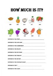 English Worksheet: how much is it