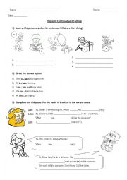 English Worksheet: Present Continuous Practice