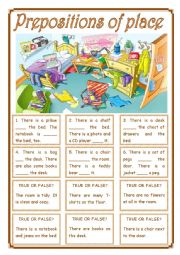 English Worksheet: Prepositions of place