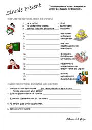 English Worksheet: simple present