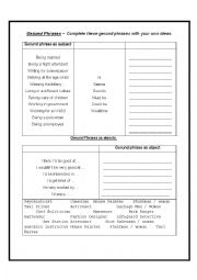 English Worksheet: Gerund phrases practise worksheet