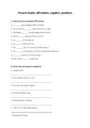 English Worksheet: Present Simple