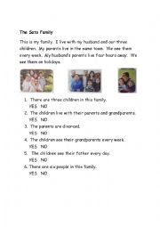 English Worksheet: family stories