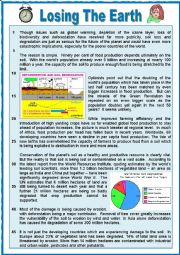 Losing The Earth. Soil degradation. Reading + varied compreh ex + KEY.