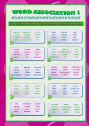 English Worksheet: WORD ASSOCIATION 1