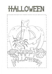 English Worksheet: A Halloween Invitation Card