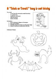 English Worksheet: A Trick or Treat Bag