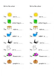 English Worksheet: Colour