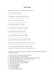 English Worksheet: Word Order - Present Simple