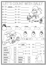 English Worksheet: LETS COUNT WITH SALLY