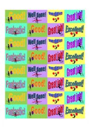 English Worksheet: Motivation/reward stickers