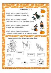 English Worksheet: Halloween activity