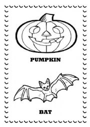 English Worksheet: halloween flashcards