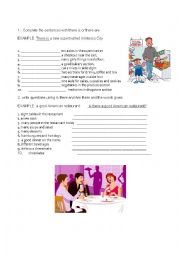 English Worksheet: There is, There are