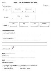 English Worksheet: 7th form Lesson 2 Module 1