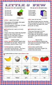 English Worksheet:  Little & Few