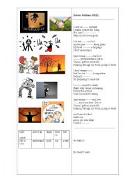 English Worksheet: Song FEEL by Robbie Williams