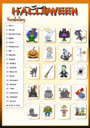 English Worksheet: * Halloween vocabulary *