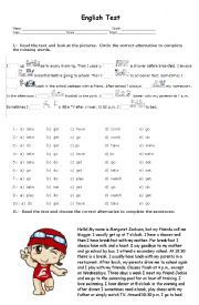 English Worksheet: Multiple choice test