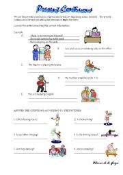 English Worksheet: present continuous or progressive