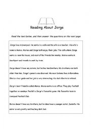 English Worksheet: Reading Present Simple