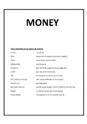 English Worksheet: Money makes the world go round