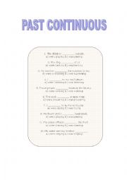 English Worksheet: Past continuous