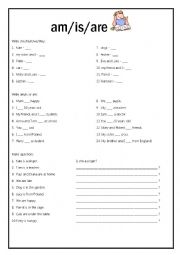 English Worksheet: to be in the simple present