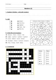 English Worksheet: Numbers