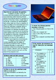 English Worksheet: the computer 