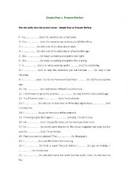 English Worksheet: Revision Worksheet