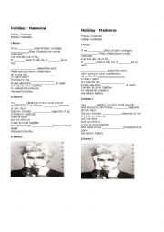 English Worksheet: Holiday - Madonna