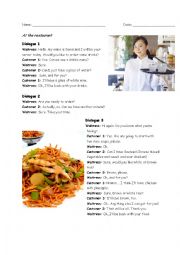 English Worksheet: Ordering at a Chinese restaurant
