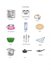 English Worksheet: In the kitchen