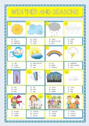 English Worksheet: Weather _Multiple Choice