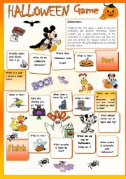 English Worksheet: *** Halloween game***