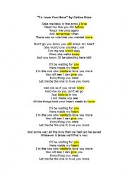 English Worksheet: To love you more