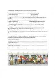 English Worksheet: Participial  and prepositional phrases