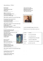 English Worksheet: When we dance by Sting
