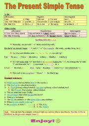 English Worksheet: The Present Simple Tense (to be and also other verbs) 