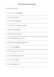 English Worksheet: MAKE QUESTIONS: PRESENT SIMPLE & CONTINUOUS