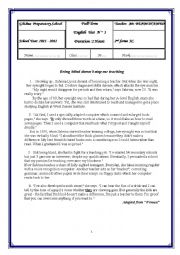 English Worksheet: being blind 2nd year