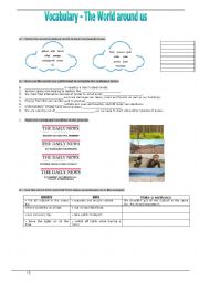 English Worksheet: Vocabulary - The world around us