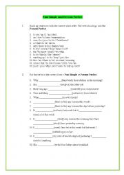 English Worksheet: Past Simple and Present Perfect