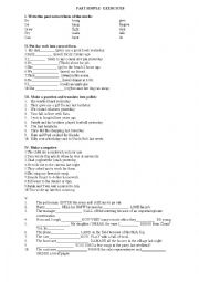 English Worksheet: Past Simple - exercises