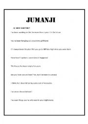 English Worksheet: Jumanji: The Present Perfect Tense