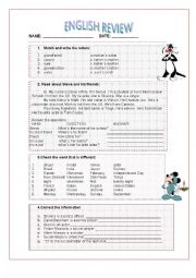 English Worksheet: General review