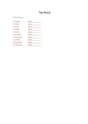 English Worksheet: Plural of Nouns