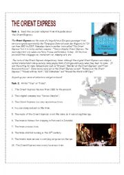 English Worksheet: Orient Express Reading